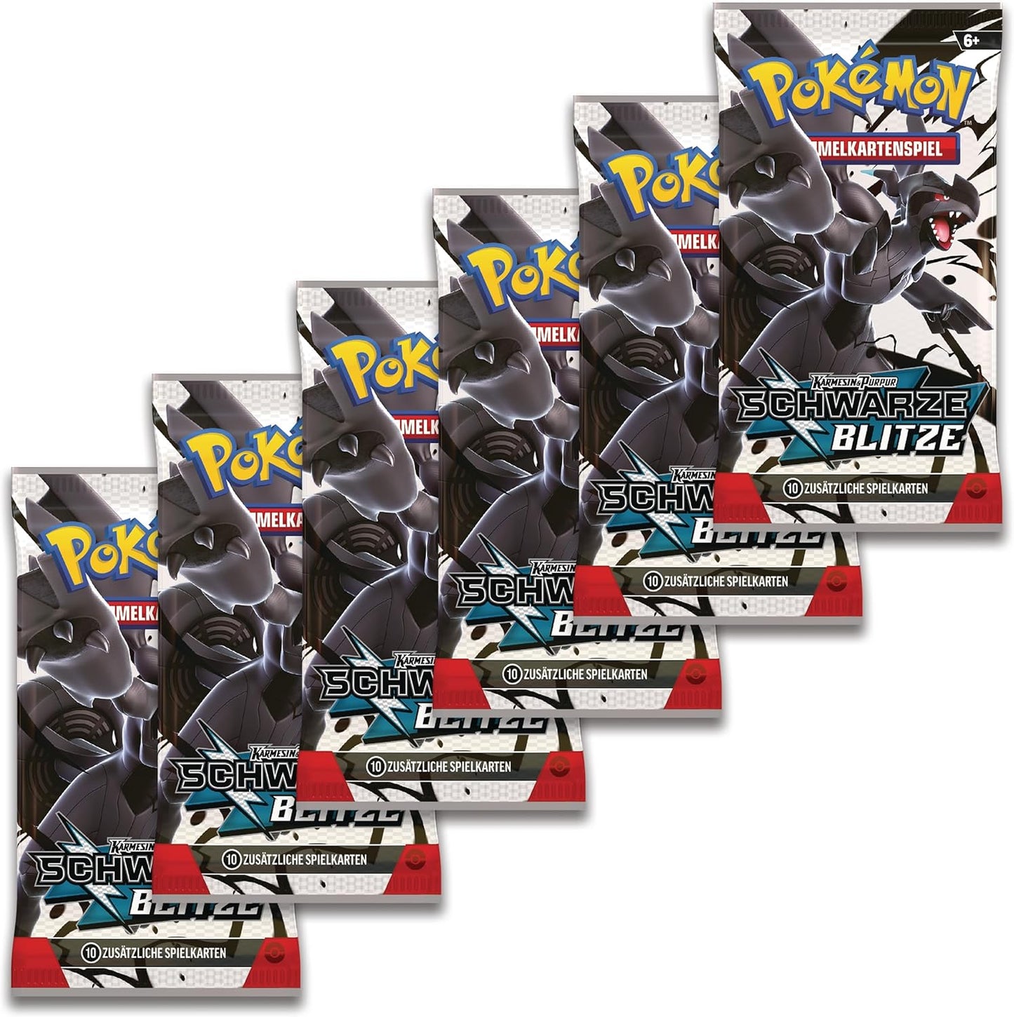 Pokémon-Sammelkartenspiel: Boosterbundle Karmesin & Purpur – Schwarze Blitze (6 Boosterpacks)