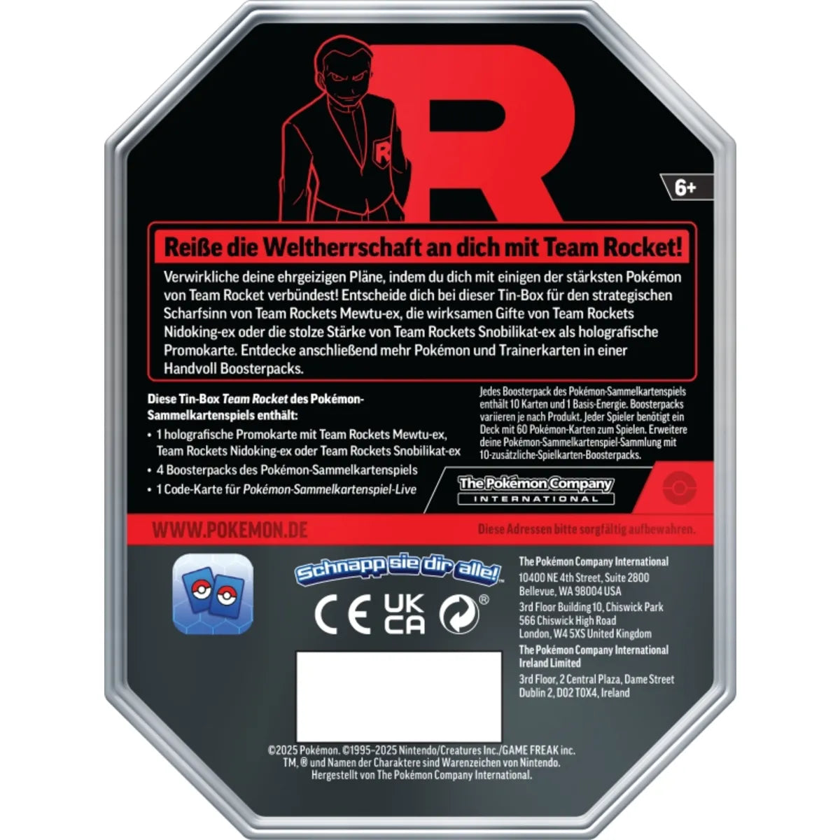 Pokemon Tin-Box Team Rocket: Team Rockets Mewtu-ex